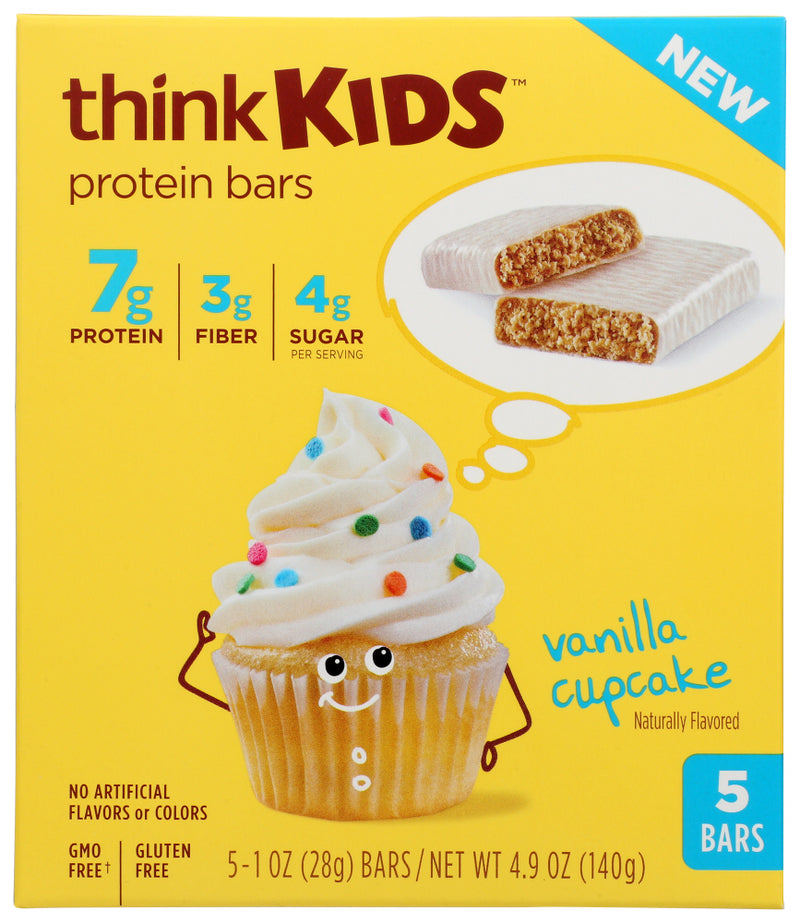 Think!: Thinkkids Protein Bars Vanilla Cupcake 5 Bars, 4.9 Oz