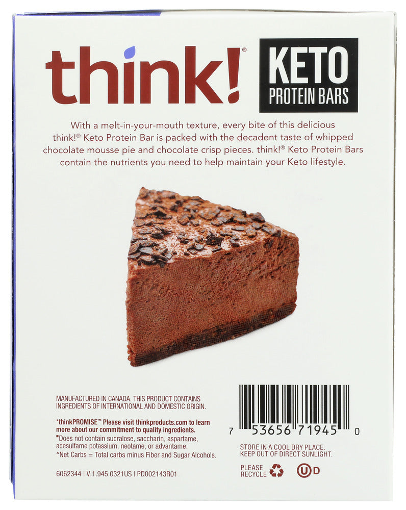 Think: Chocolate Mousse Pie Keto Protein Bar 5 Pieces, 6 Oz