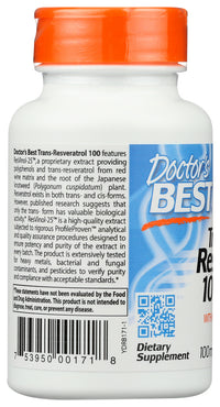 Doctors Best: Trans Resveratrol 100Mg, 60 Vc