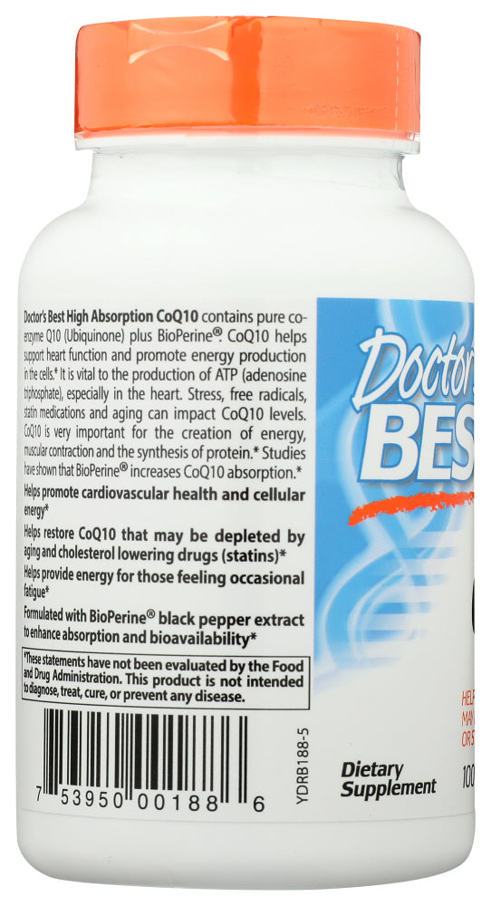 Doctors Best: Hi Absorption Coq10 With Bioperine 100Mg, 120 Vc