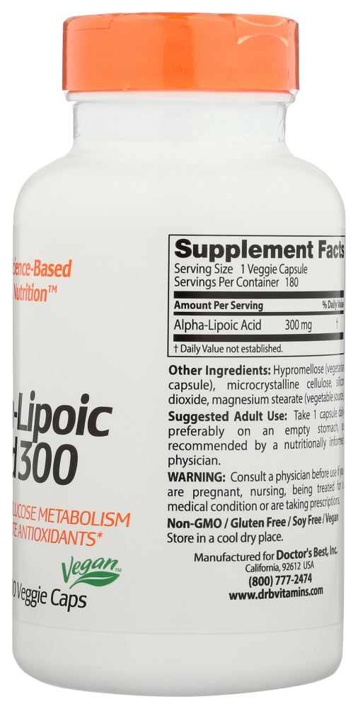 Doctors Best: Alpha Lipoic Acid 300Mg, 180 Vc