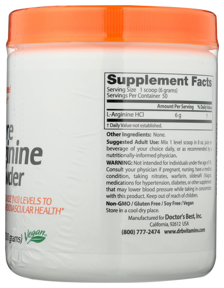 Doctors Best: L Arginine Powder, 300 Gm