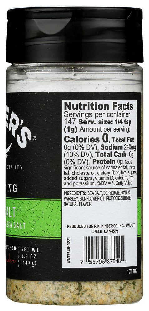 Kinders: Seasoning Garlic Salt, 5.2 Oz