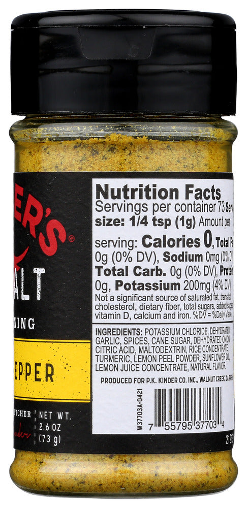 Kinders: Spice No Salt Lemon Pepper, 2.6 Oz