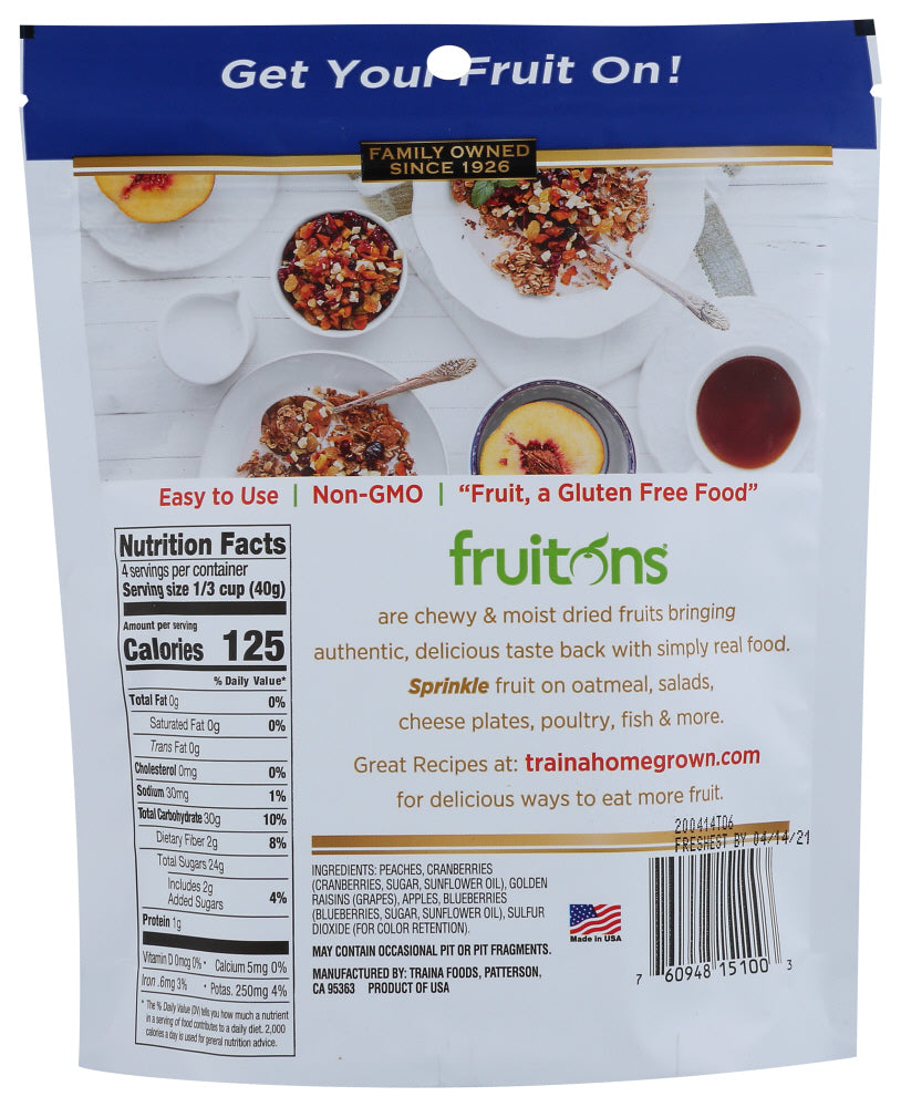 Traina: Fruitons Dried Fruit All American Blend, 6 Oz