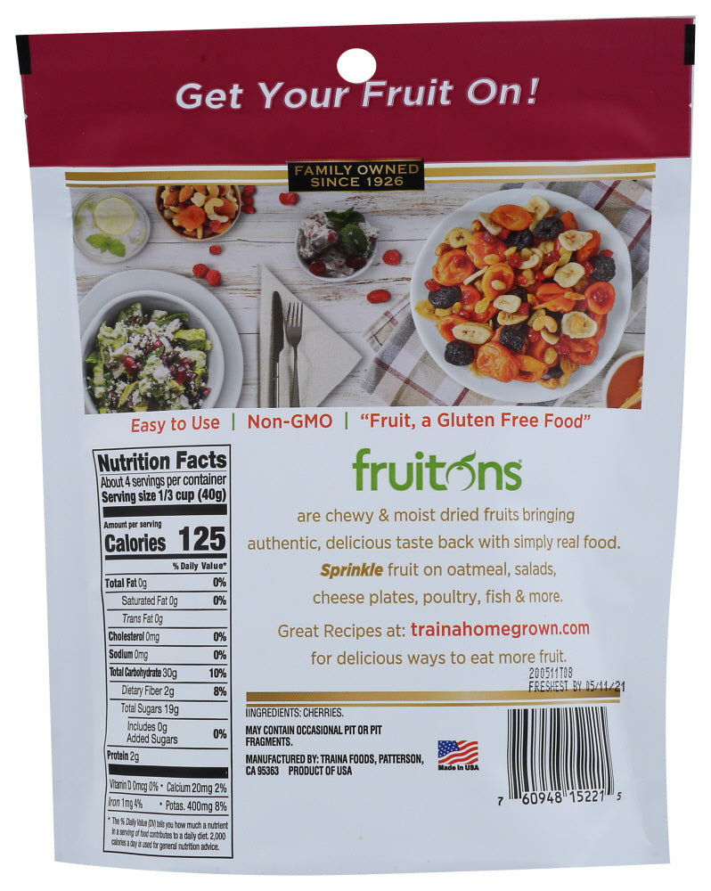 Traina: Fruitons Sun Dried California Cherries, 6 Oz