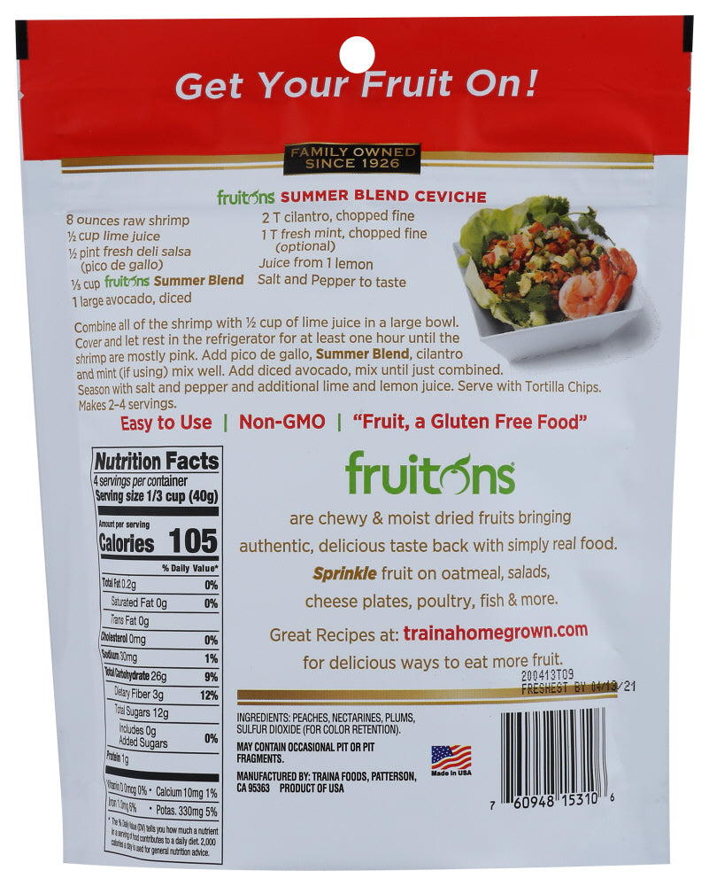 Traina: Fruitons Dried Fruit Summer Blend, 6 Oz