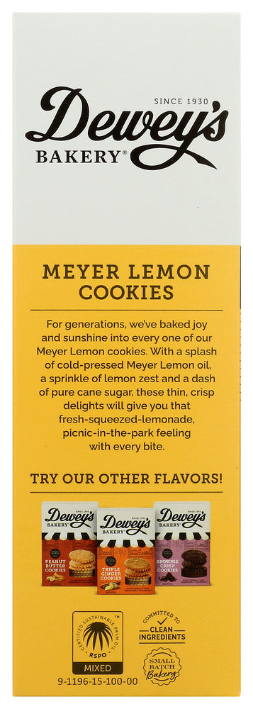 Deweys: Meyer Lemon Moravian Style Cookie Thins, 9 Oz