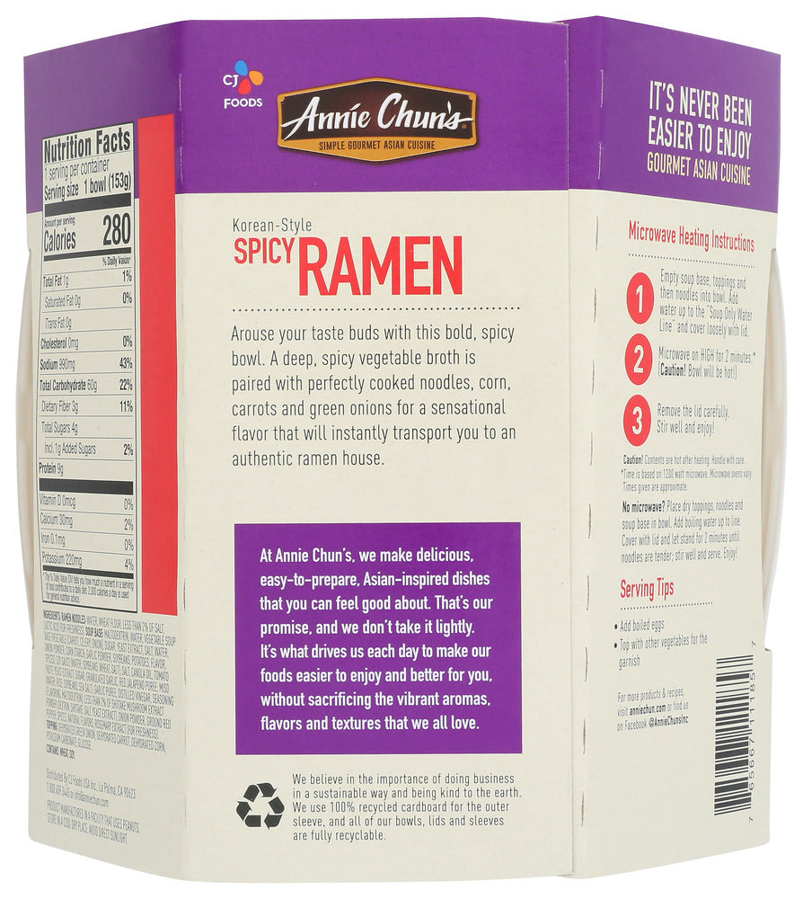 Annie Chuns: Ramen Spicy Korean, 5.4 Oz