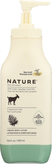 Canus: Nature Creamy Body Lotion Fragrance Free, 11.8 Oz