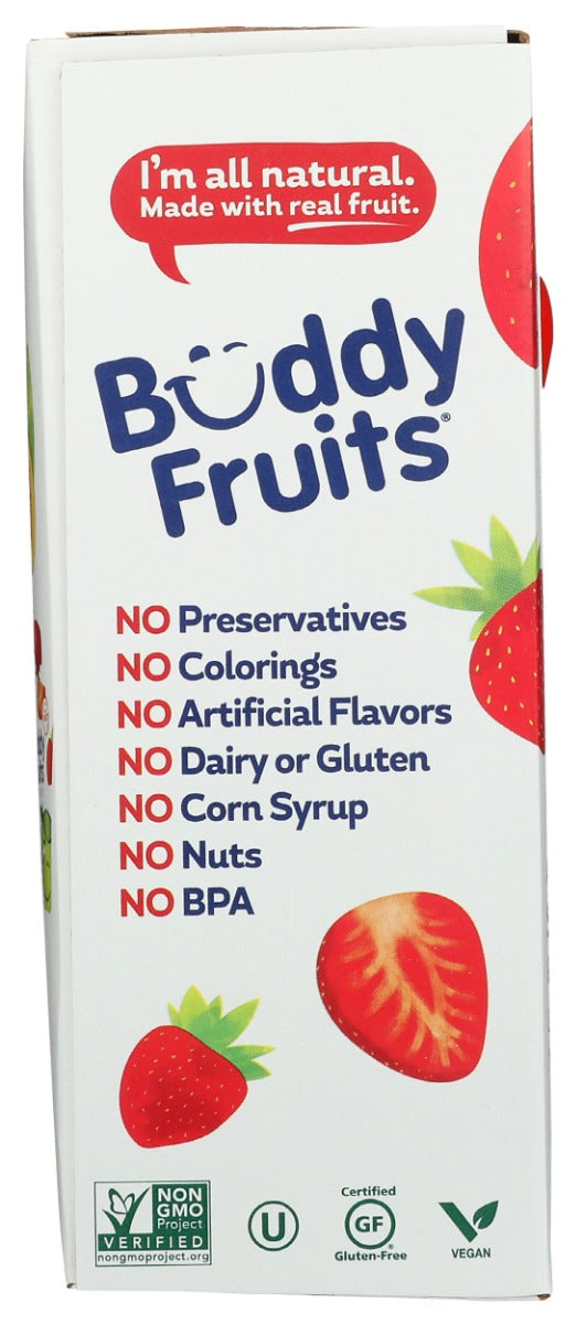 Buddy Fruits: Strawberry And Apple 4 Pouches Blended Fruits, 12.8 Oz