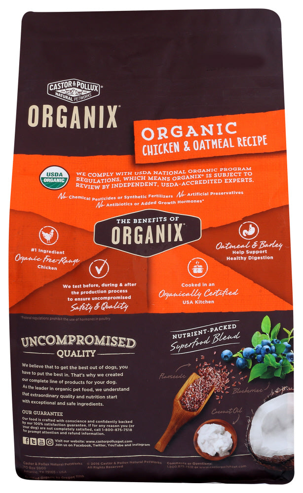 Castor & Pollux: Organix Organic Chicken & Oatmeal Recipe, 4 Lb