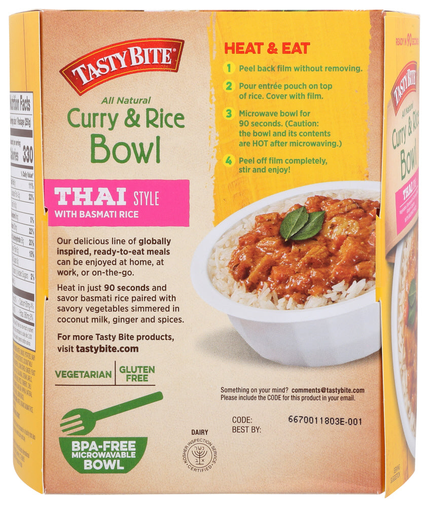 Tasty Bite: Bowl Curry Rice, 8.8 Oz