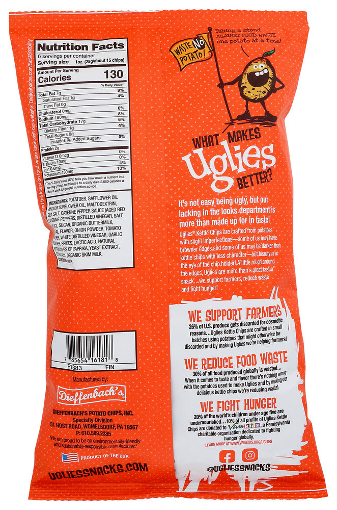 Uglies: Buffalo Ranch Potato Chips, 6 Oz