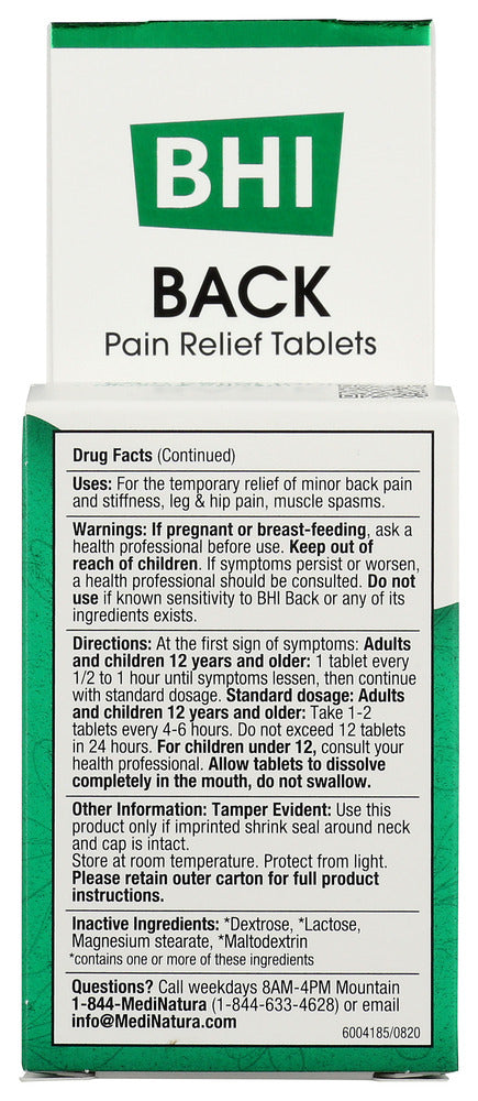 Bhi: Back Pain Relief, 100 Tb