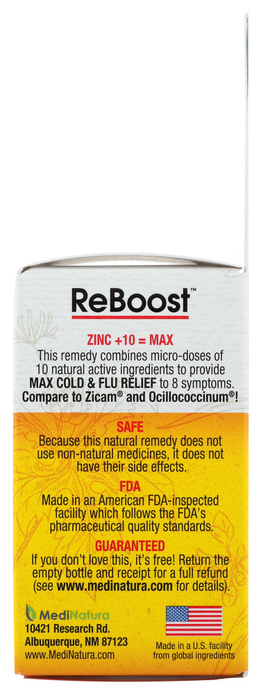 Medinatura: Reboost Cold And Flu Tablets Zinc Plus 10 Lemon, 60 Tb