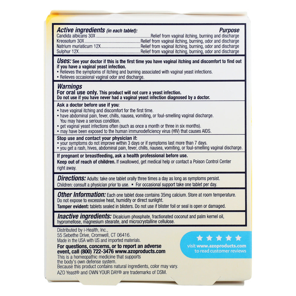 Azo: Yeast Tablets, 60 Tb