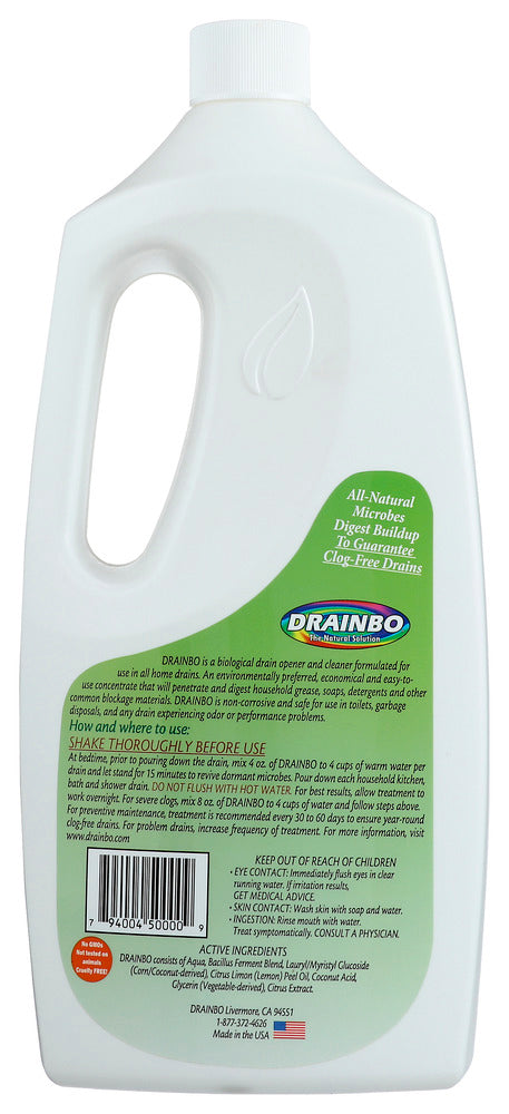 Drainbo: Household Drain Treatment And Cleaner, 32 Oz