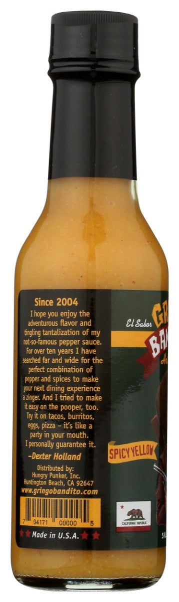 Gringo Bandito: Hot Sauce Spicy Yellow, 5 Fo