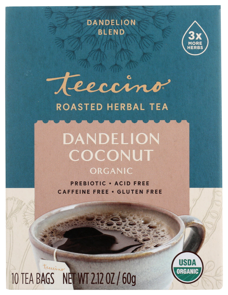 Teeccino: Tea Dandelion Coconut, 10 Ct