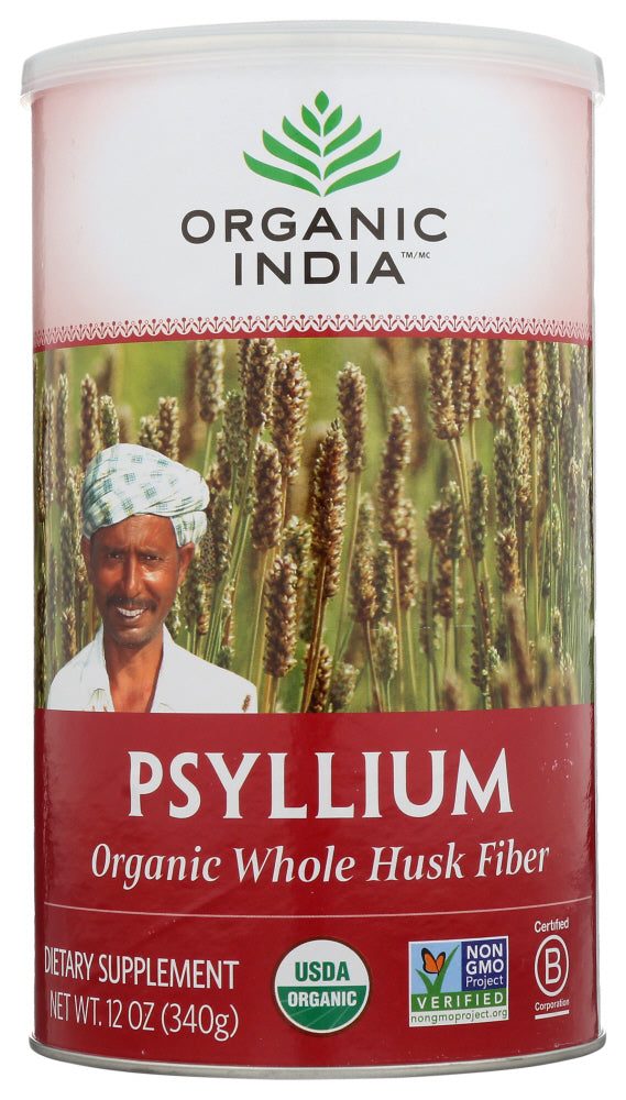 Organic India: Psyllium Organic Whole Husk Fiber, 12 Oz