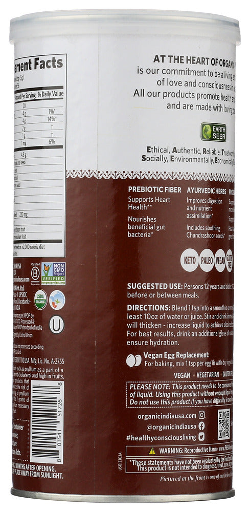 Organic India: Psyllium Pre Probiotic Cinnamon Spice, 10 Oz