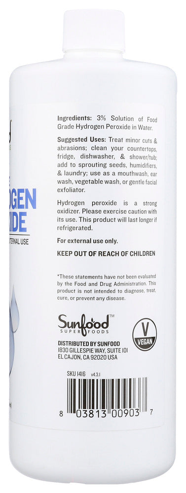 Sunfood Superfoods: Hydrogine Peroxide 3 Perc, 32 Fo