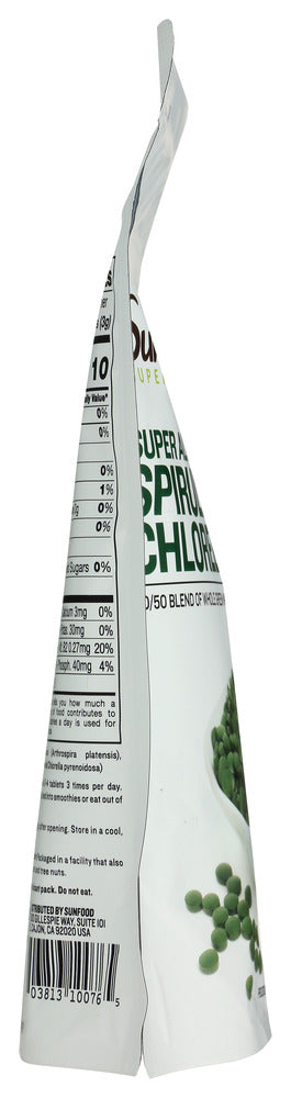 Sunfood Superfoods: Spirulina Chlorella Tb, 4 Oz