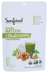 Sunfood Superfoods: Matcha Mushroom Pwdr Org, 5.82 Oz