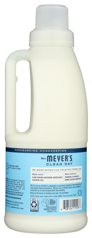 Mrs Meyers Clean Day: Fabric Sftnr Rainwater, 32 Oz