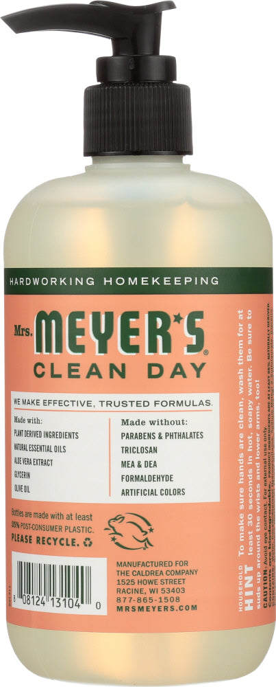 Mrs Meyers Clean Day: Liquid Hand Soap Geranium Scent, 12.5 Oz