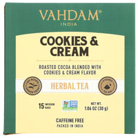 Vahdam Teas: Tea Herbl Cookie Crm 15Pc, 1.06 Oz