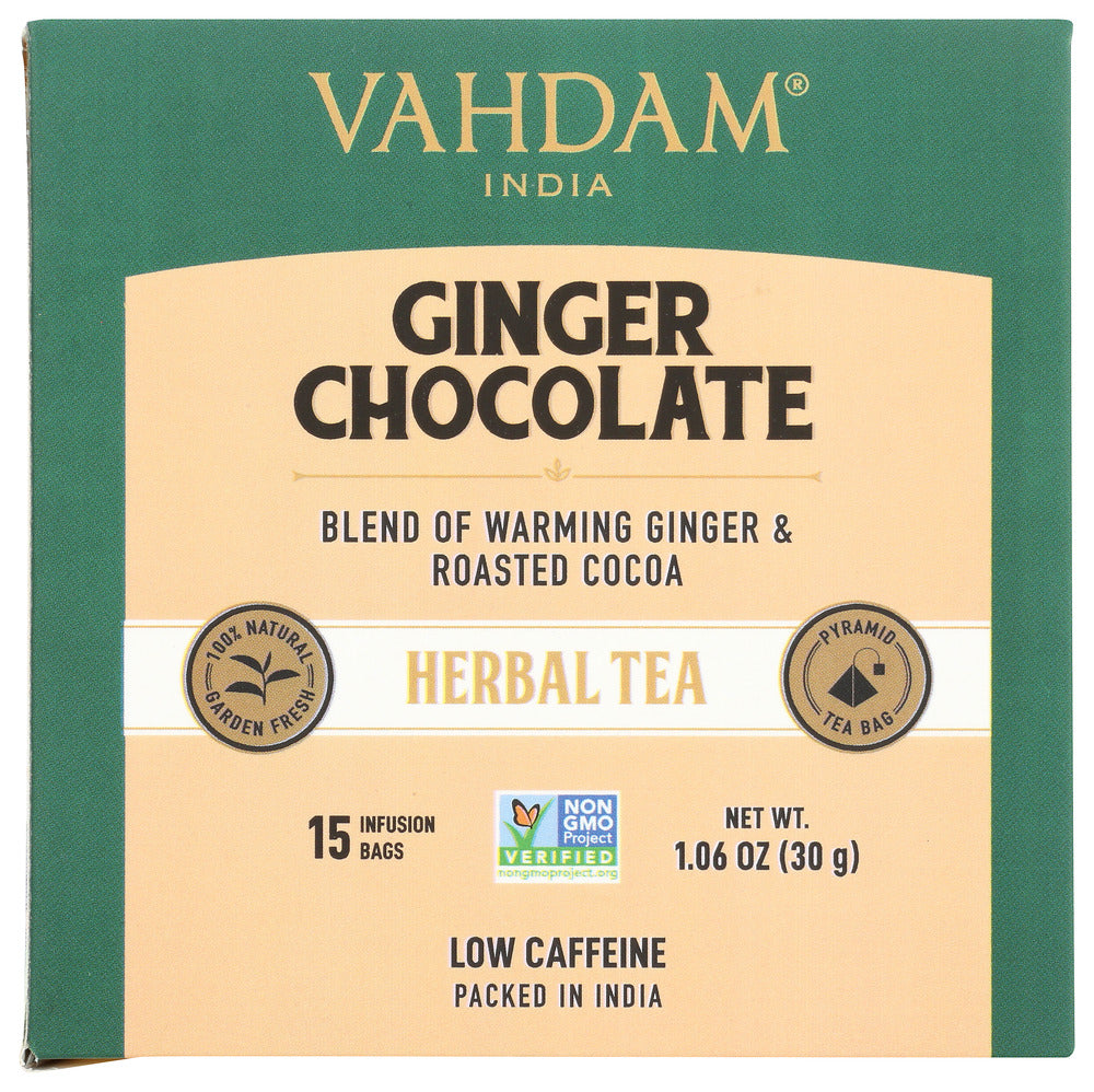 Vahdam Teas: Tea Herbl Gingr Choc 15Pc, 1.06 Oz