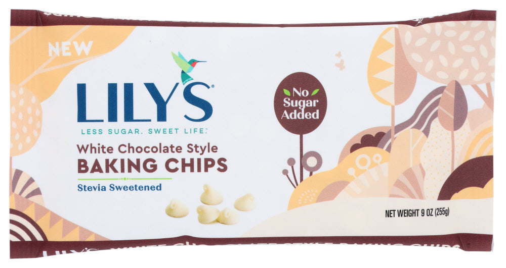 Lilys Sweets: Chips Baking White Choc, 9 Oz