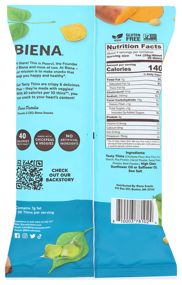 Biena: Crisps Tasty Thins Sea Sl, 4 Oz