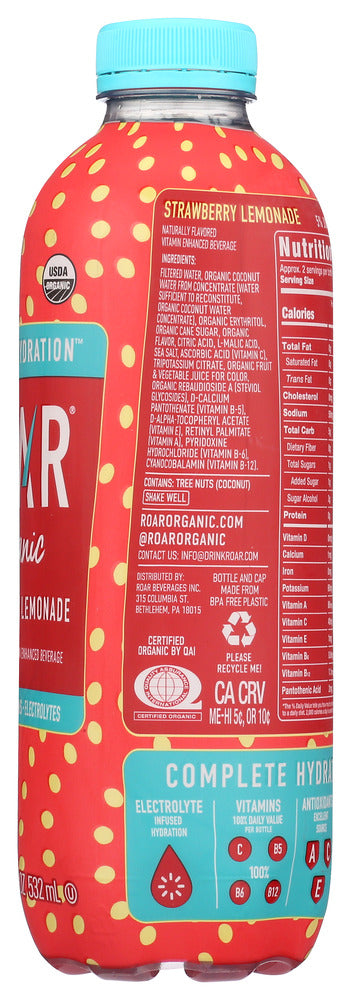 Roar Beverage: Bev Strawberry Lemonade, 18Fo