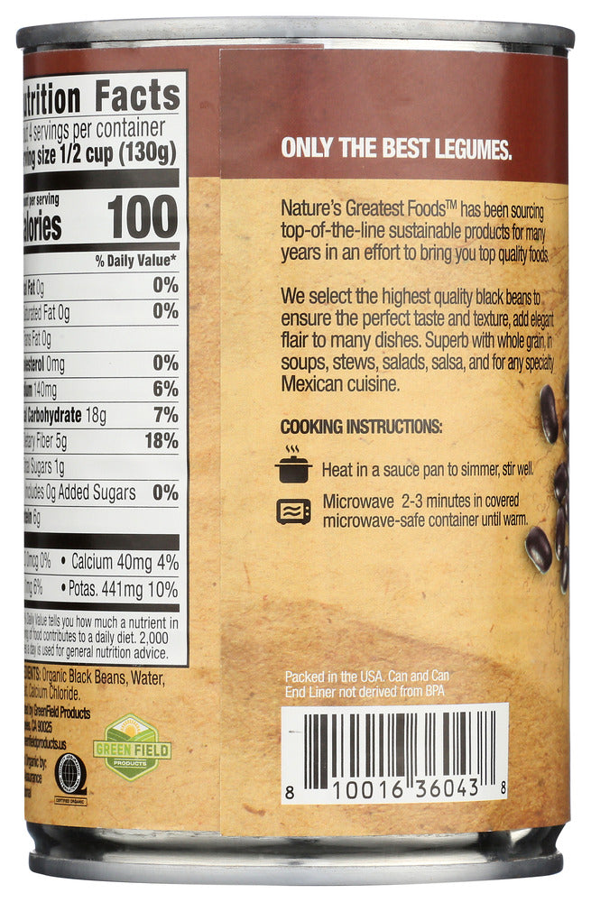 Natures Greatest Foods: Black Beans, 15 Oz