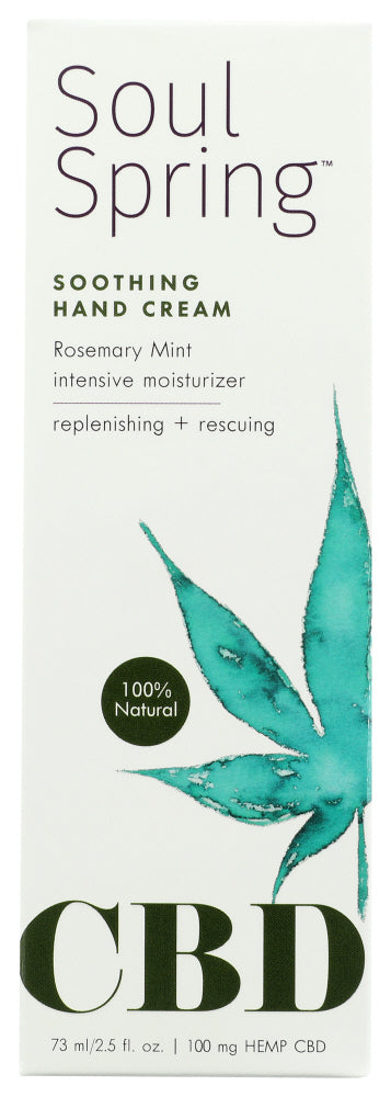 Soulspring: Hand Cream Cbd 100Mg, 2.5 Oz