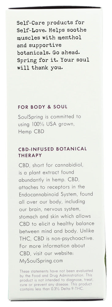 Soulspring: Muscle Rub Cream Cbd 500Mg, 3 Oz