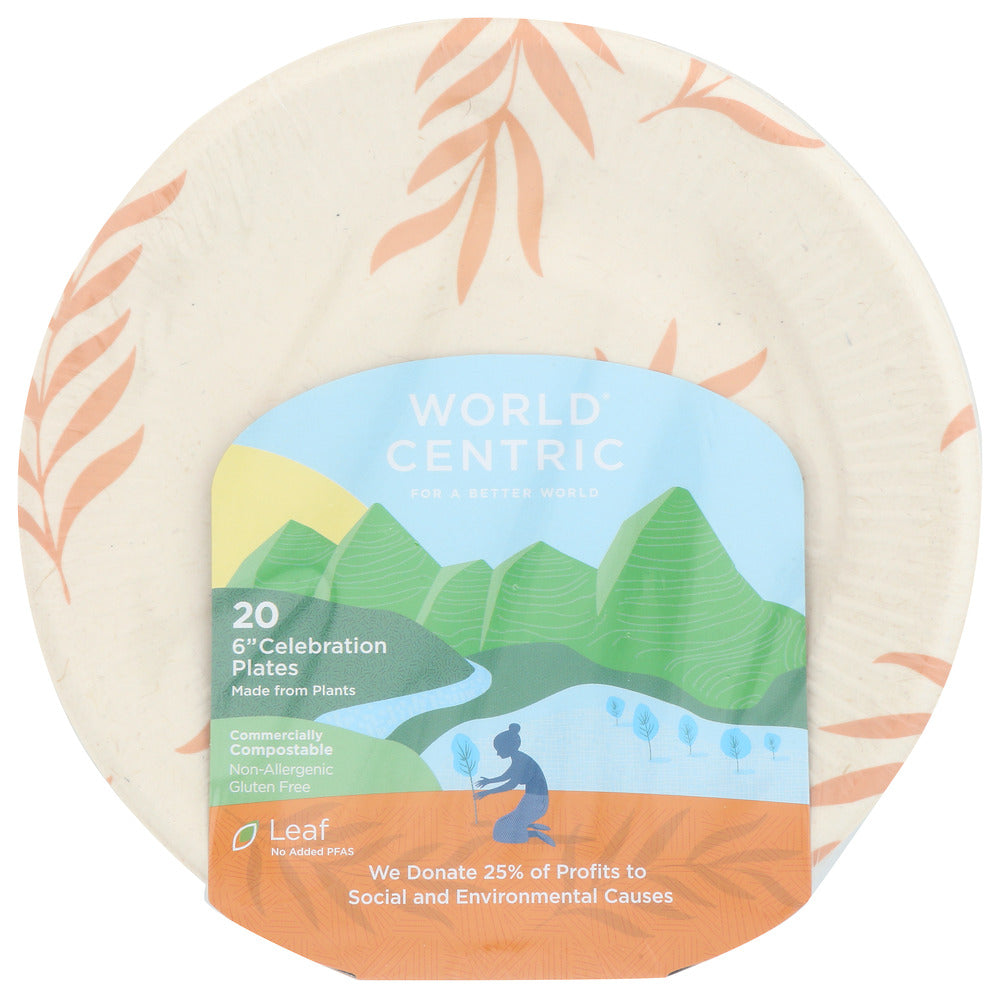 World Centric: Compostable Celebration Plate 6 Inches, 20 Pc