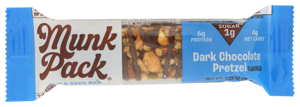 Munk Pack: Dark Chocolate Pretzel Keto Bar, 1.23 Oz