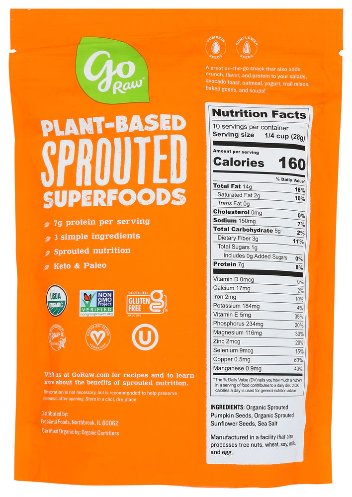 Go Raw: Sprouted Sunflower Pumpkin S Org, 10 Oz