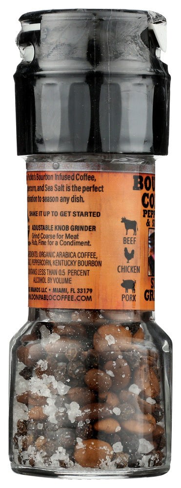 Don Pablo Organic Coffee: Bourbon Coffee Peppercorn Sea Salt Grinder, 1.3 Oz