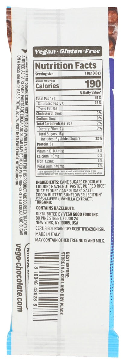 Vego: Creamy Chocolate And Rice Crisps, 1.4 Oz