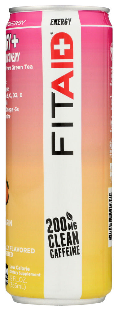 Lifeaid Beverage: Fitaid Energy Peach Mandarin, 12 Fo