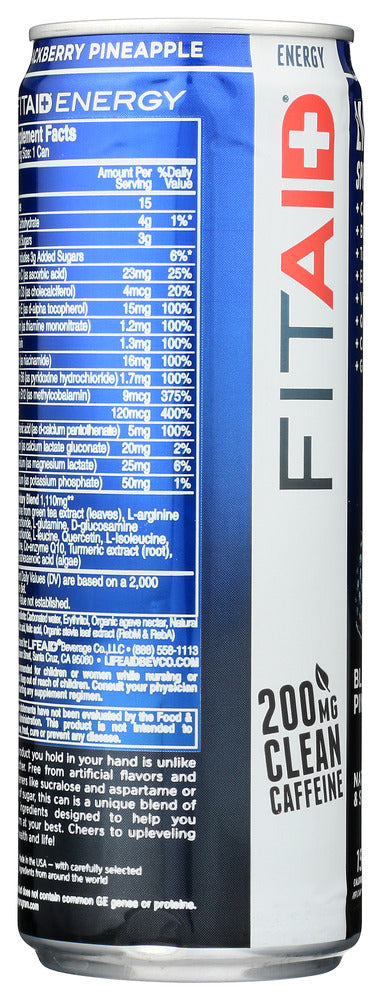 Lifeaid Beverage: Fitaid Energy Blackberry Pineapple, 12 Fo