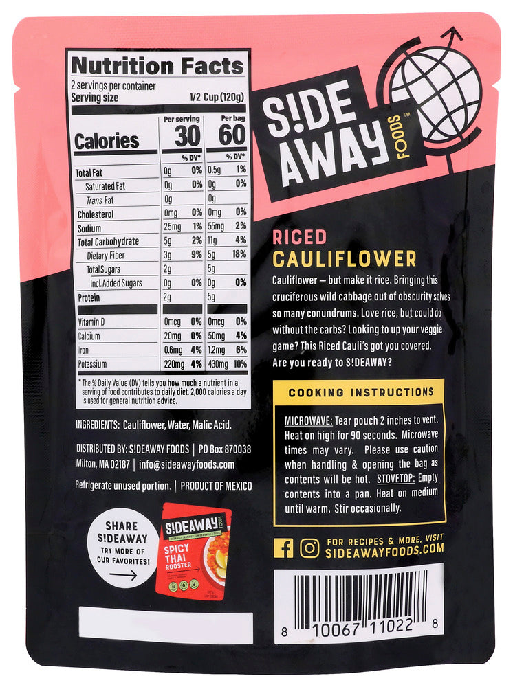 Sideaway Foods: Riced Cauliflower Entree, 8.5 Oz