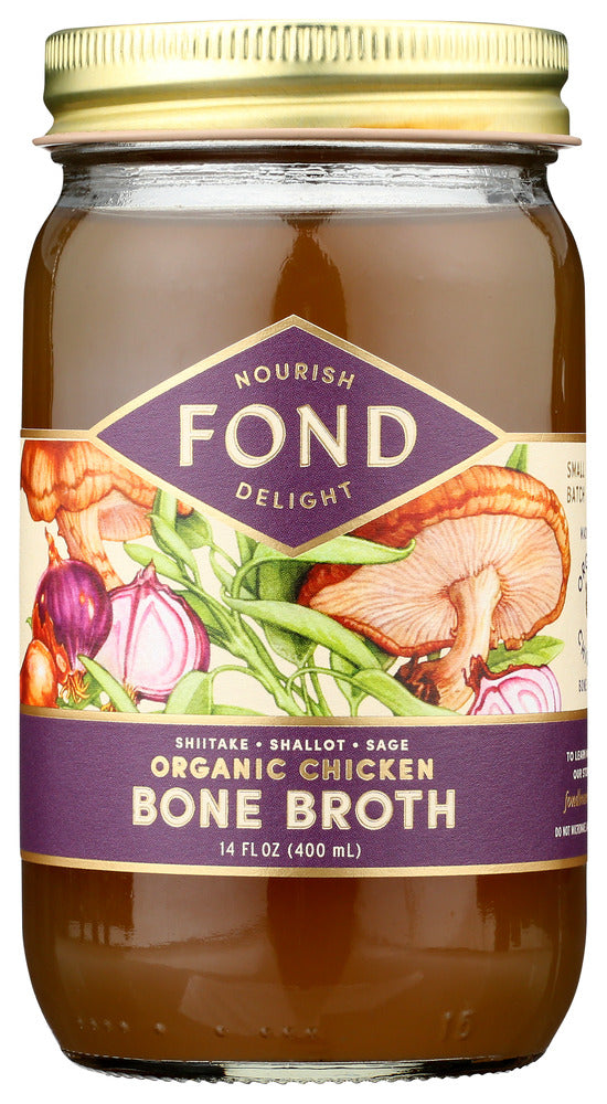 Fond Bone Broth: Broth Bone Shiitake N Sage Chicken Organic, 14 Fo