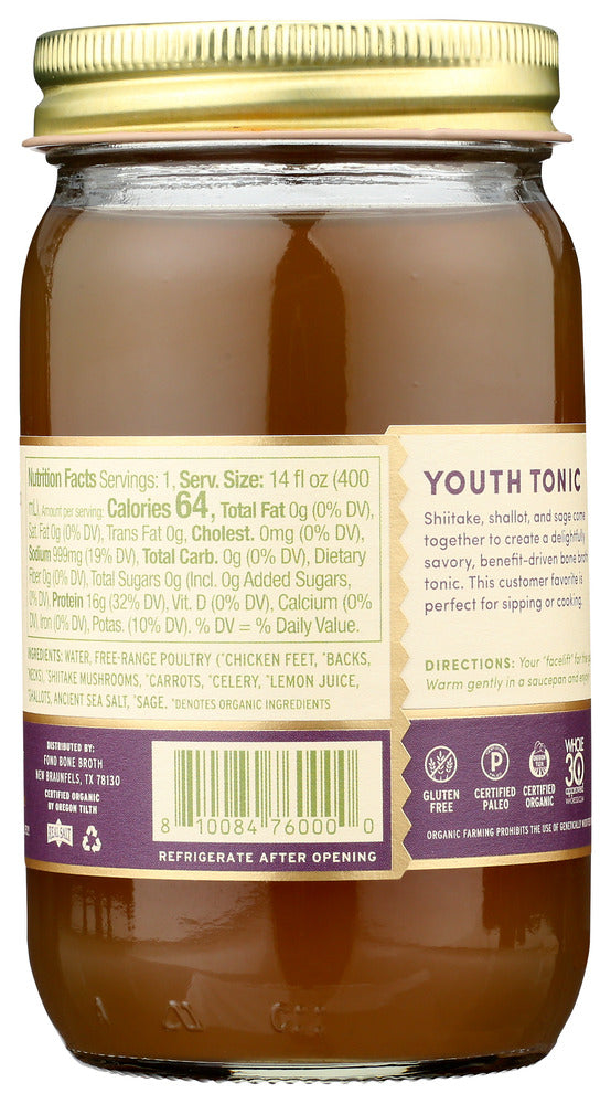 Fond Bone Broth: Broth Bone Shiitake N Sage Chicken Organic, 14 Fo