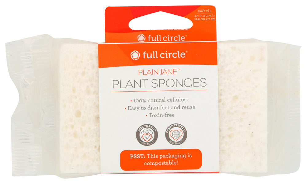 Full Circle Home: Plastic Free Plant Sponges, 3 Ea